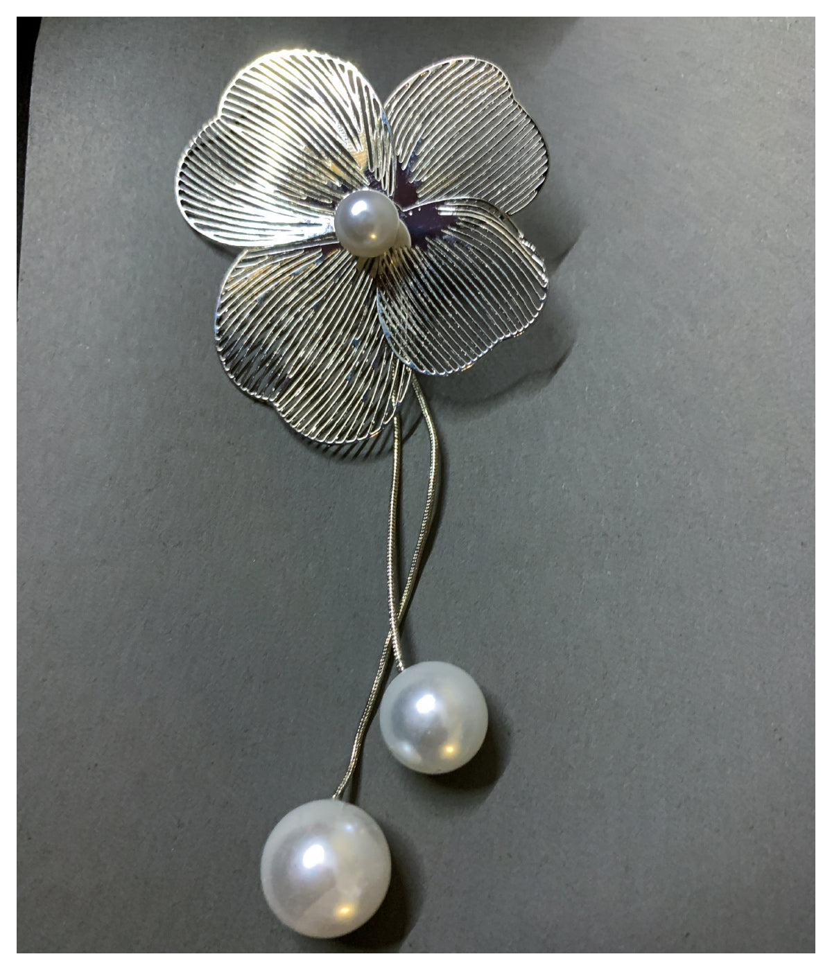Silver Pearl Drop Earrings