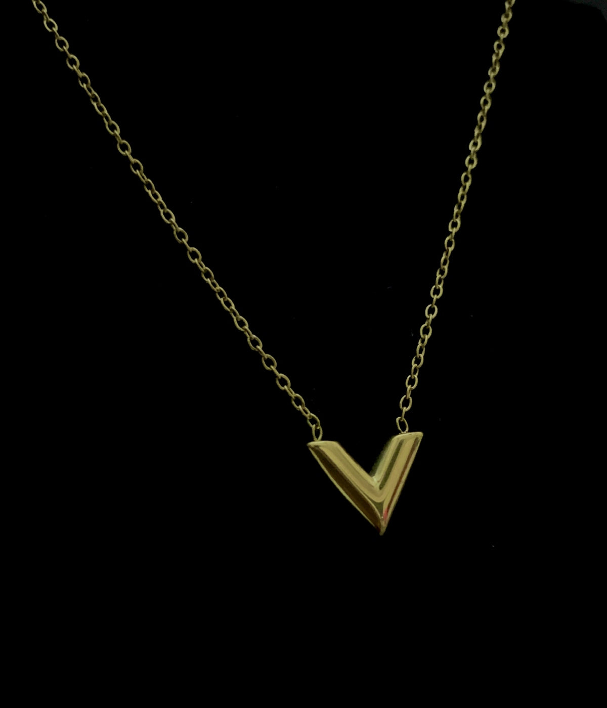 Anti-Tarnish Women's V Pendant