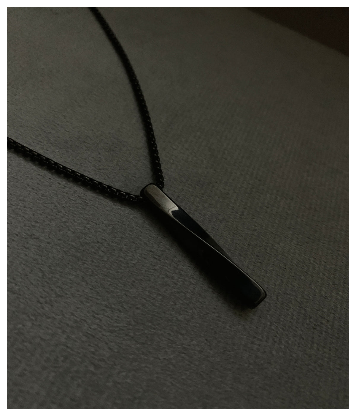 Black Twisted Bar Stainless Steel Pendant For Men