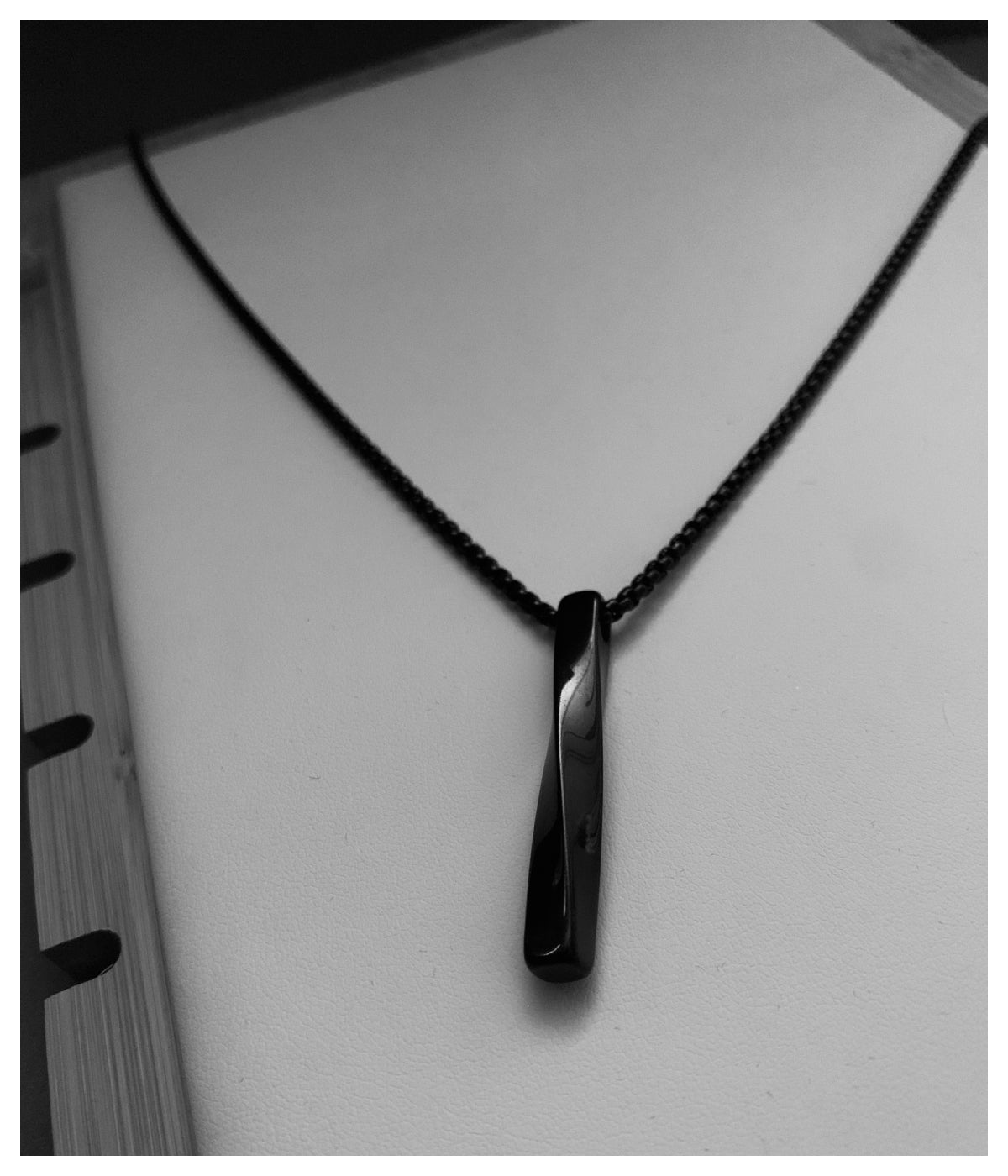Black Twisted Bar Stainless Steel Pendant For Men