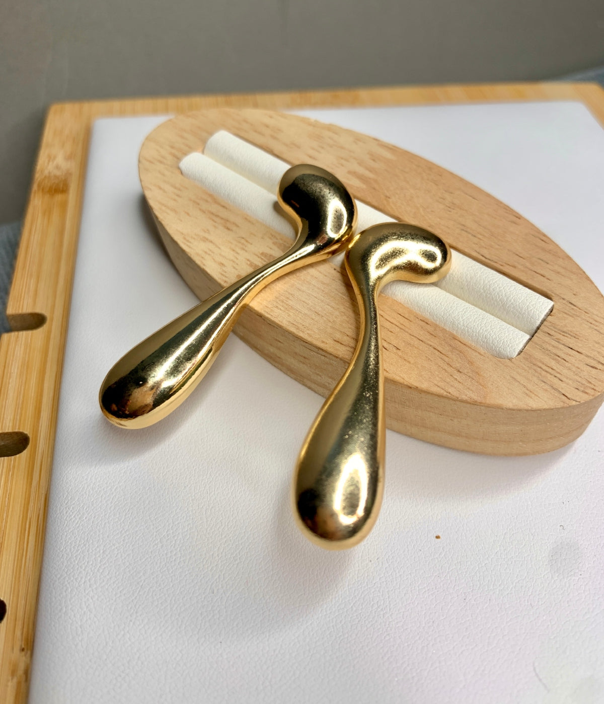 Golden Asymmetric Drop Earrings