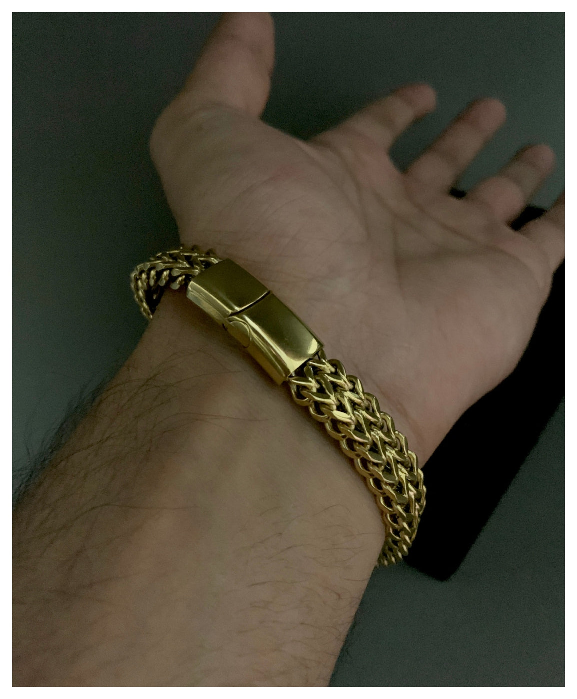 Golden Double Layered Chain Bracelet For Men