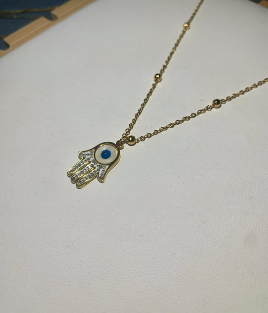 Gold Plated Evil Eye Hamsa Pendant
