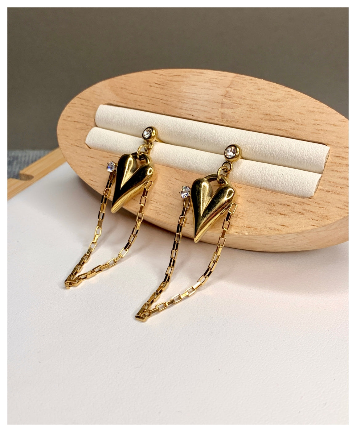 Love Heart Dangle Chandelier Earrings