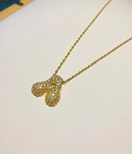 Gold Plated AD Bubble A Initial Pendant