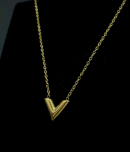 Anti-Tarnish Women's V Pendant