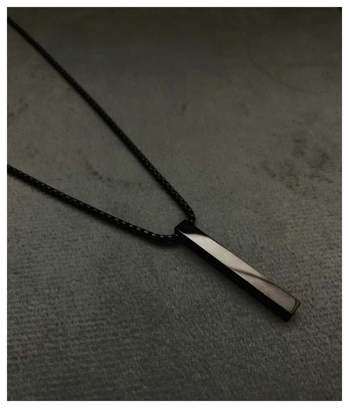 Black Charm Stainless Steel Chain Pendant For Men