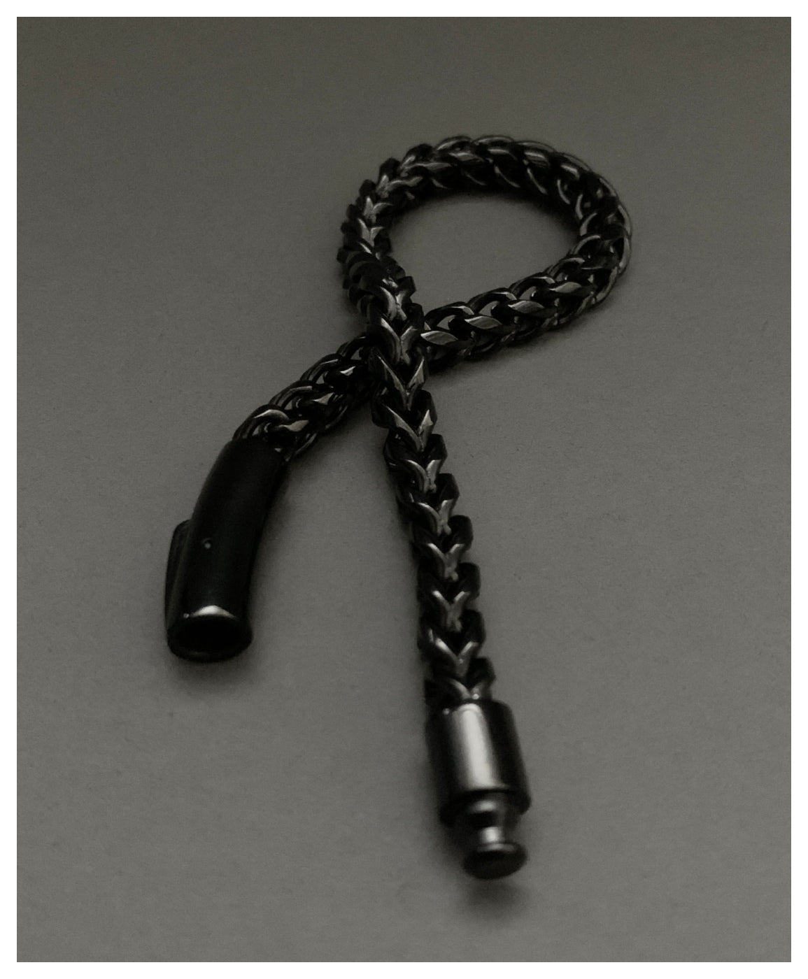 Black Criss Cross Stainless Steel Bracelet For Men