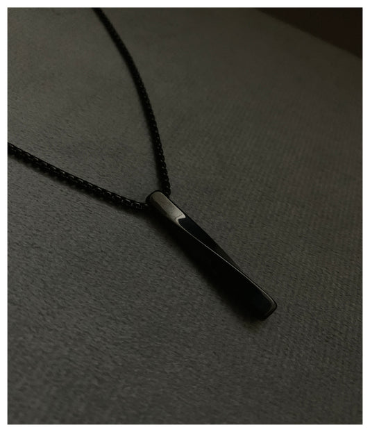 Black Twisted Bar Stainless Steel Pendant For Men