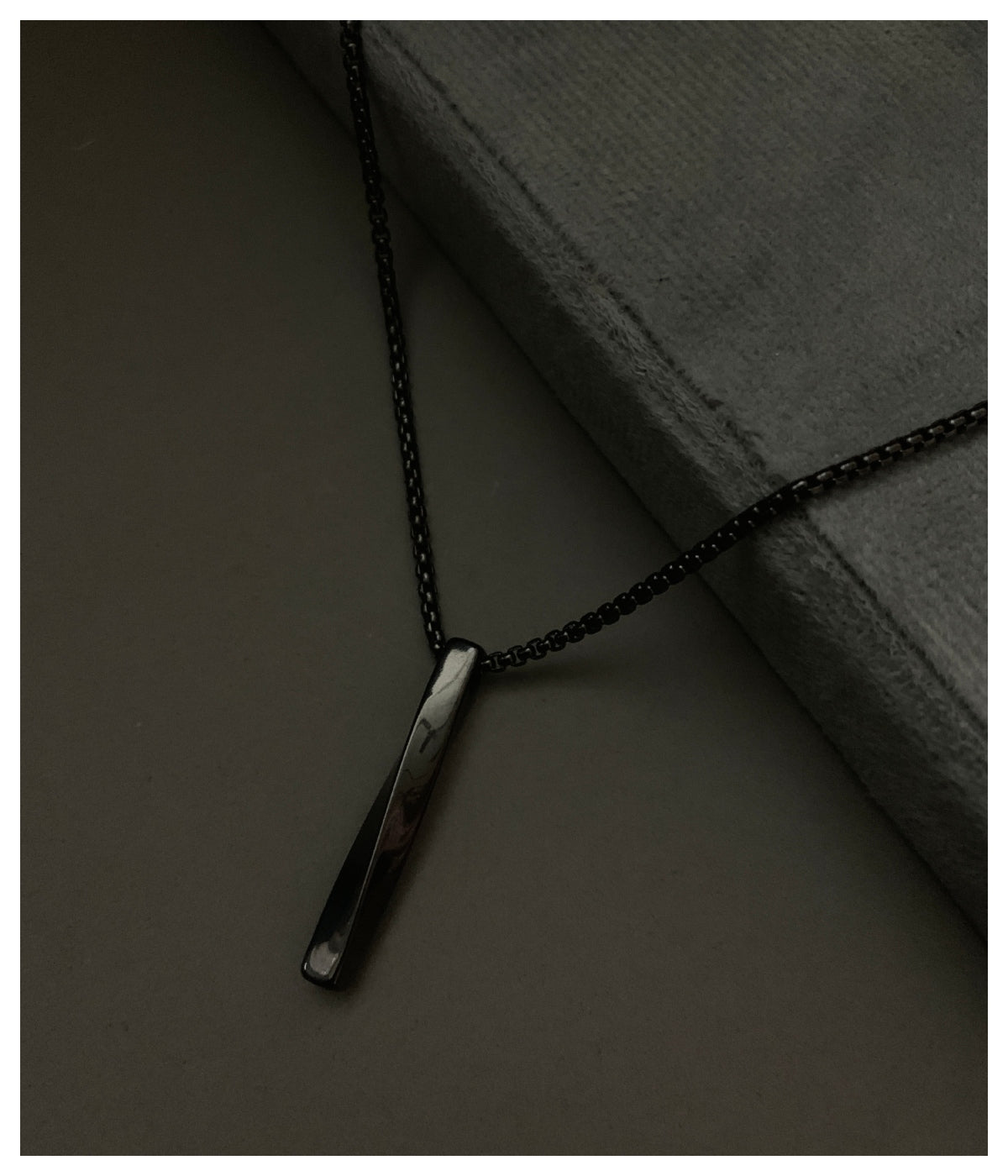 Black Twisted Bar Stainless Steel Pendant For Men