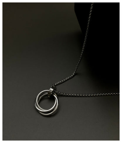 Circular Silver Stainless Steel Chain Pendant For Men