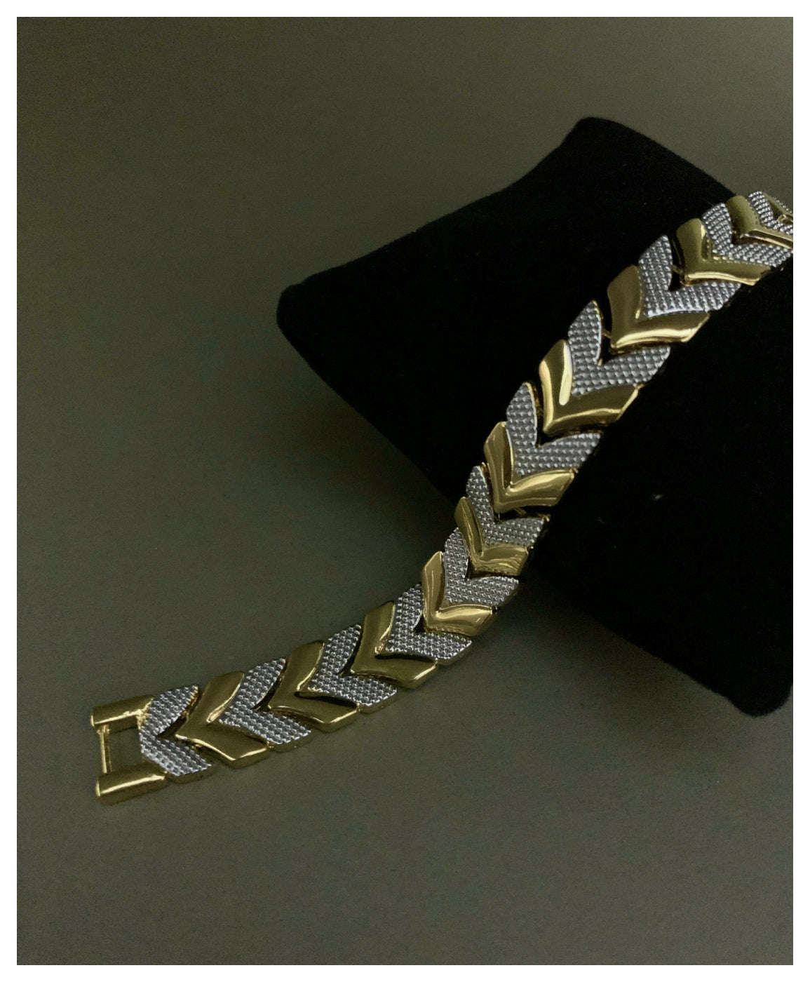 Elegant Golden & Silver Loose Bracelet For Men