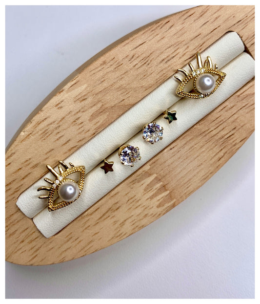 Evil Eye Stud Earrings Combo