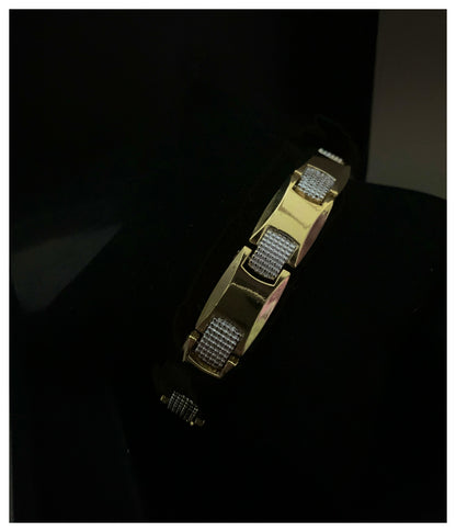 Classic Golden & Silver Loose Bracelet For Men