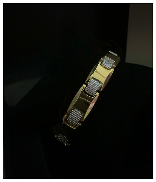 Classic Golden & Silver Loose Bracelet For Men