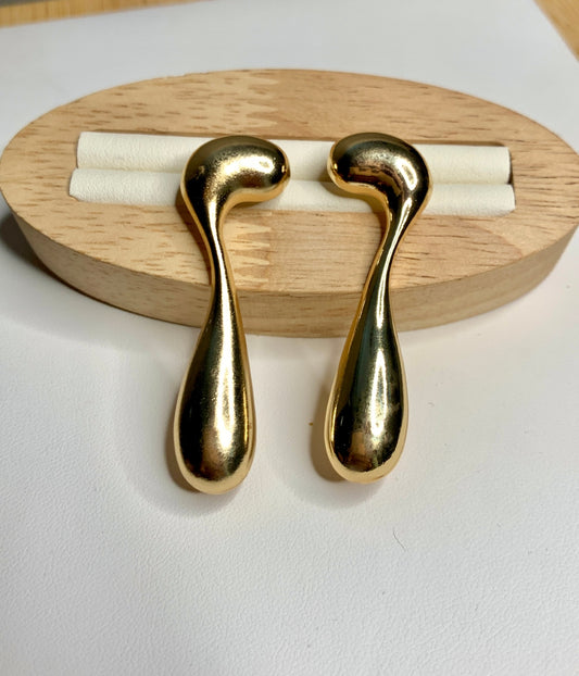 Golden Asymmetric Drop Earrings