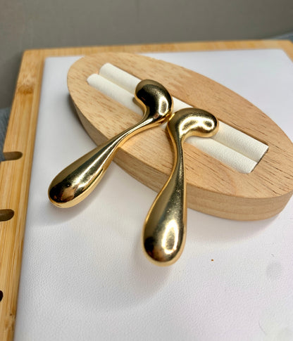 Golden Asymmetric Drop Earrings