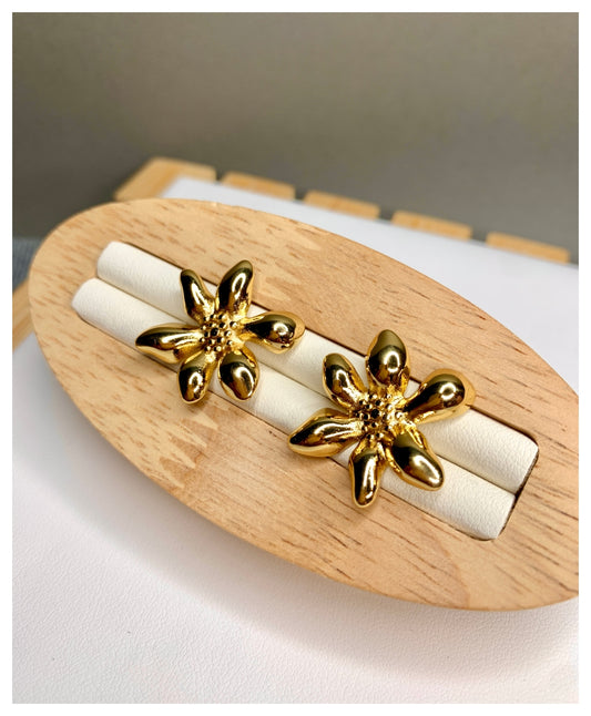 Golden Blossom Studs Earrings