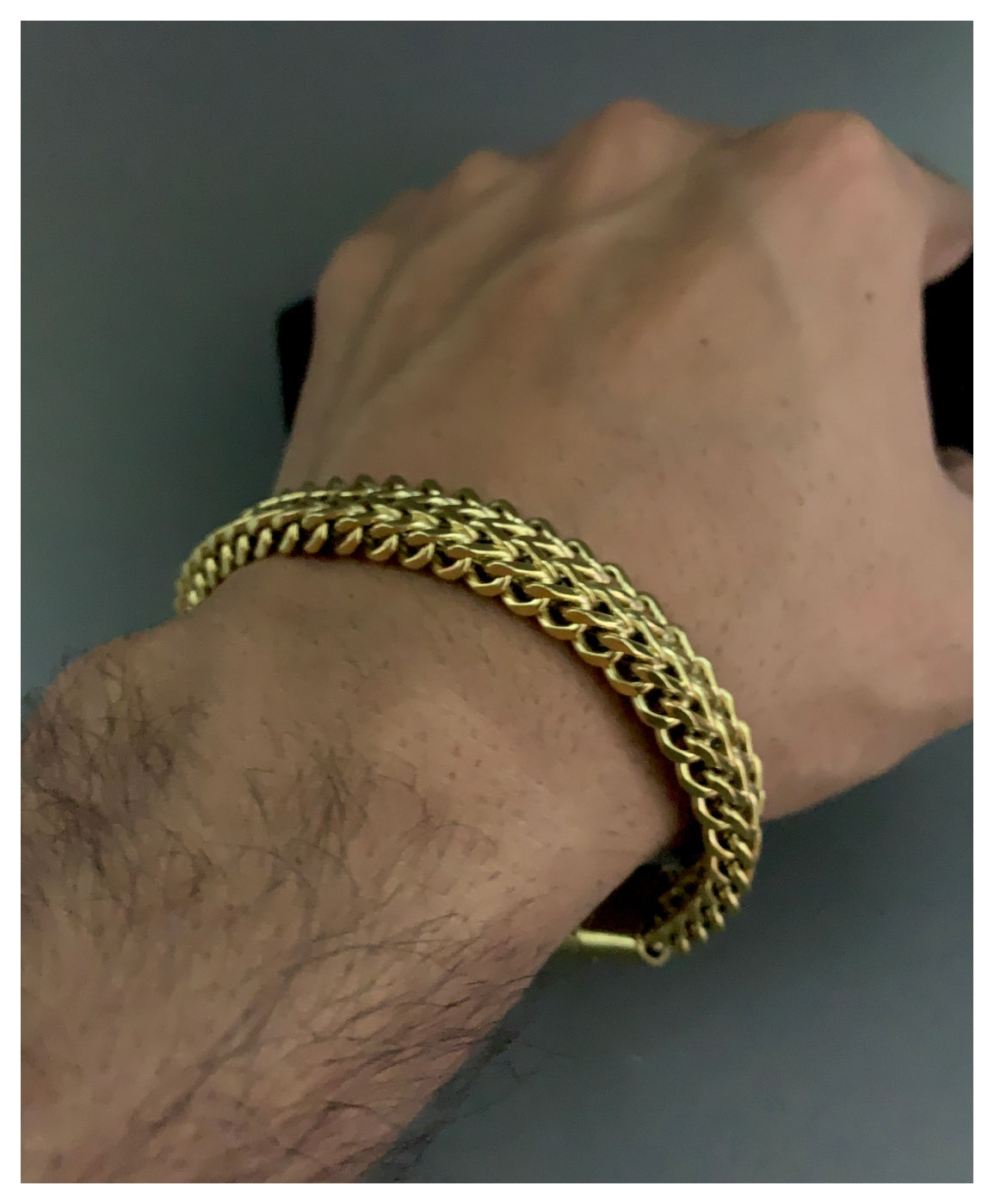 Golden Double Layered Chain Bracelet For Men