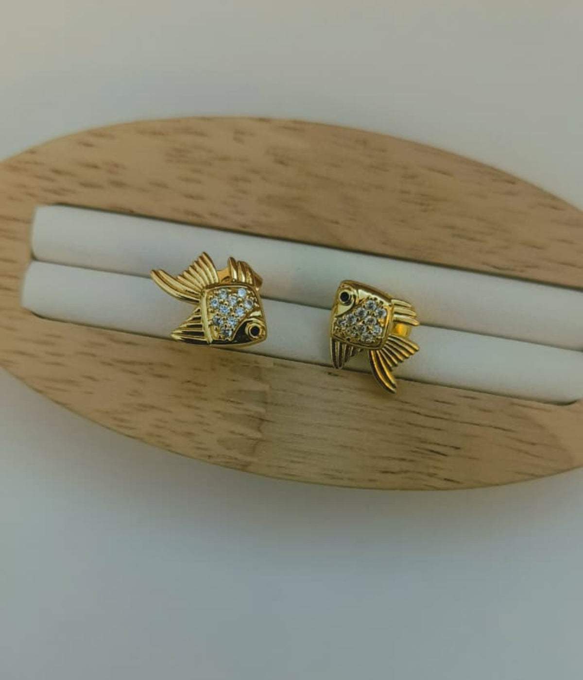 Angelfish Gold Plated Stud Earrings