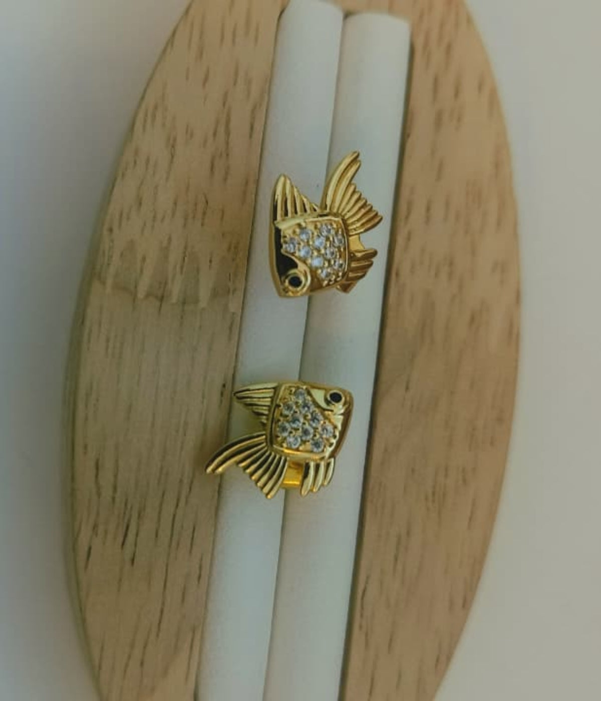 Angelfish Gold Plated Stud Earrings