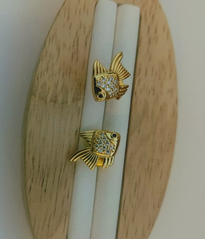 Angelfish Gold Plated Stud Earrings