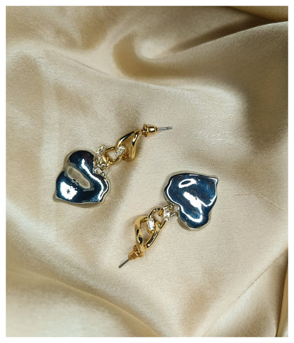 Golden & Silver Heart Enhancer Earrings