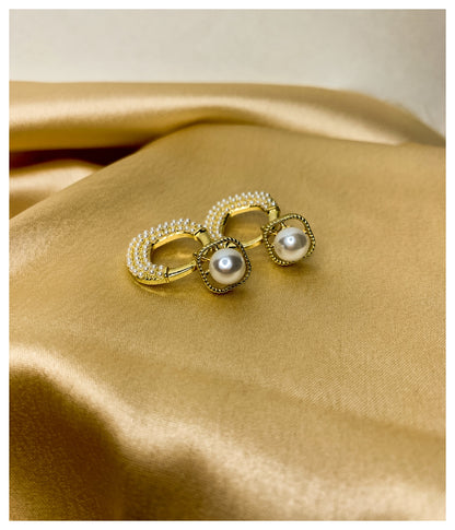 Golden Pearl Earrings