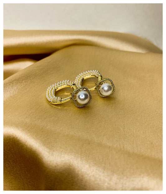 Golden Pearl Earrings