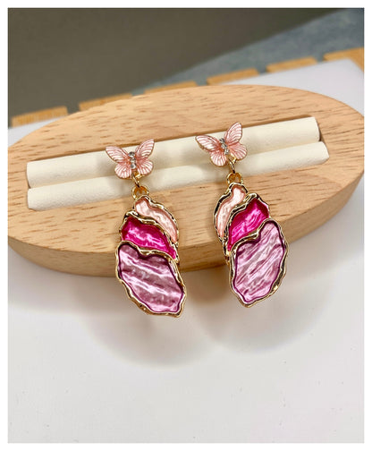 Pink Contemporary Drop Earrings