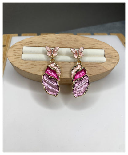 Pink Contemporary Drop Earrings