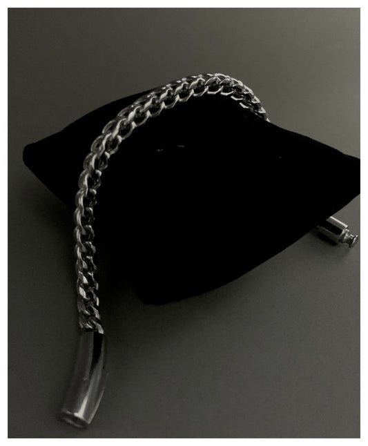 Silver Criss Cross Stainless Steel Bracelet For Men