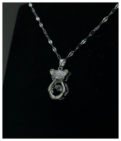 Silver Teddy Bear Chain Pendant