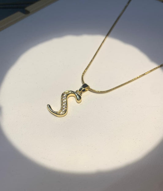 Gold Plated S Initial Pendant