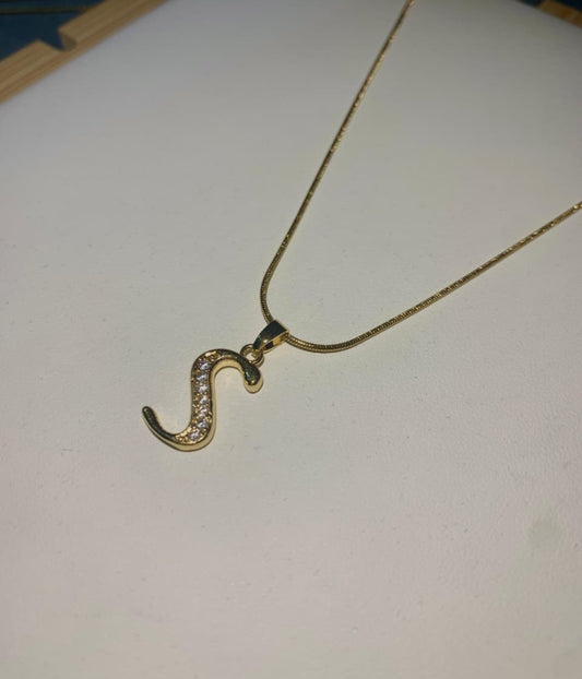 Gold Plated S Initial Pendant