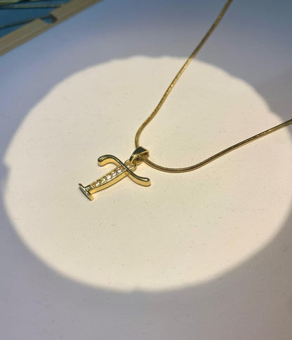 Gold Plated T Initial Pendant