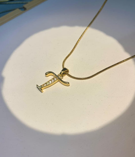 Gold Plated T Initial Pendant
