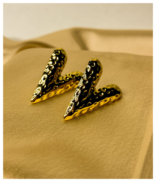 V Shape Golden Earrings
