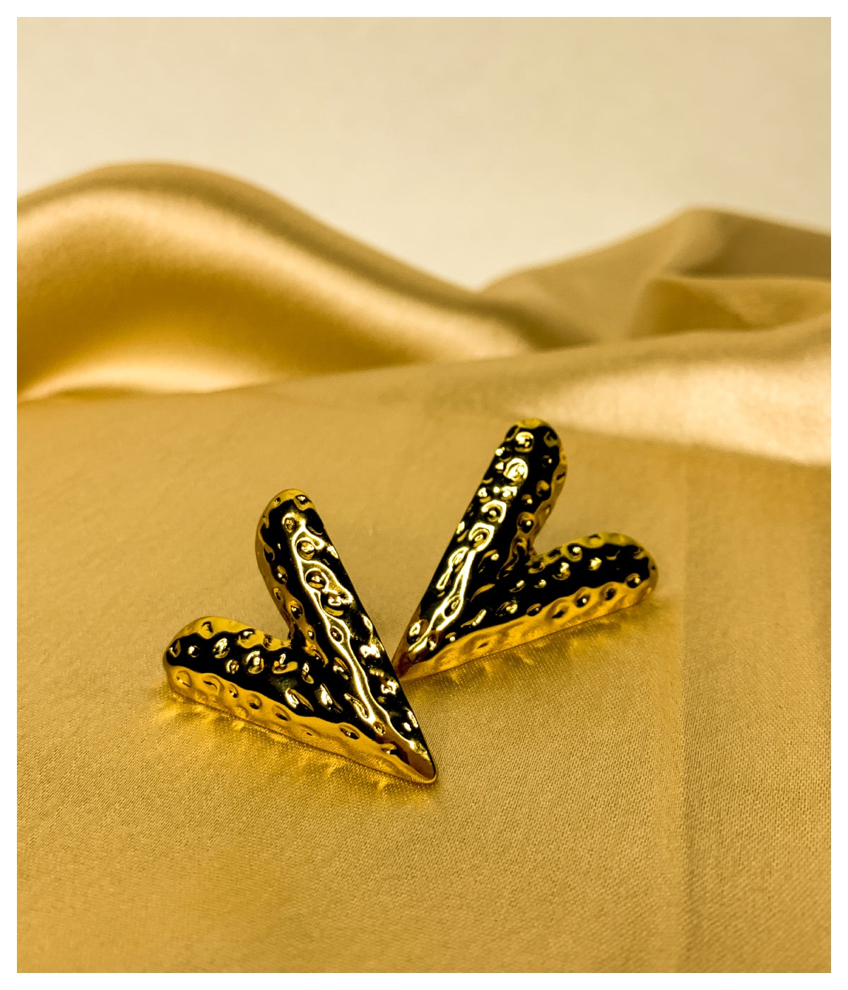 V Shape Golden Earrings