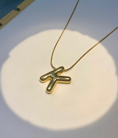 Gold Plated Bubble K Initial Pendant