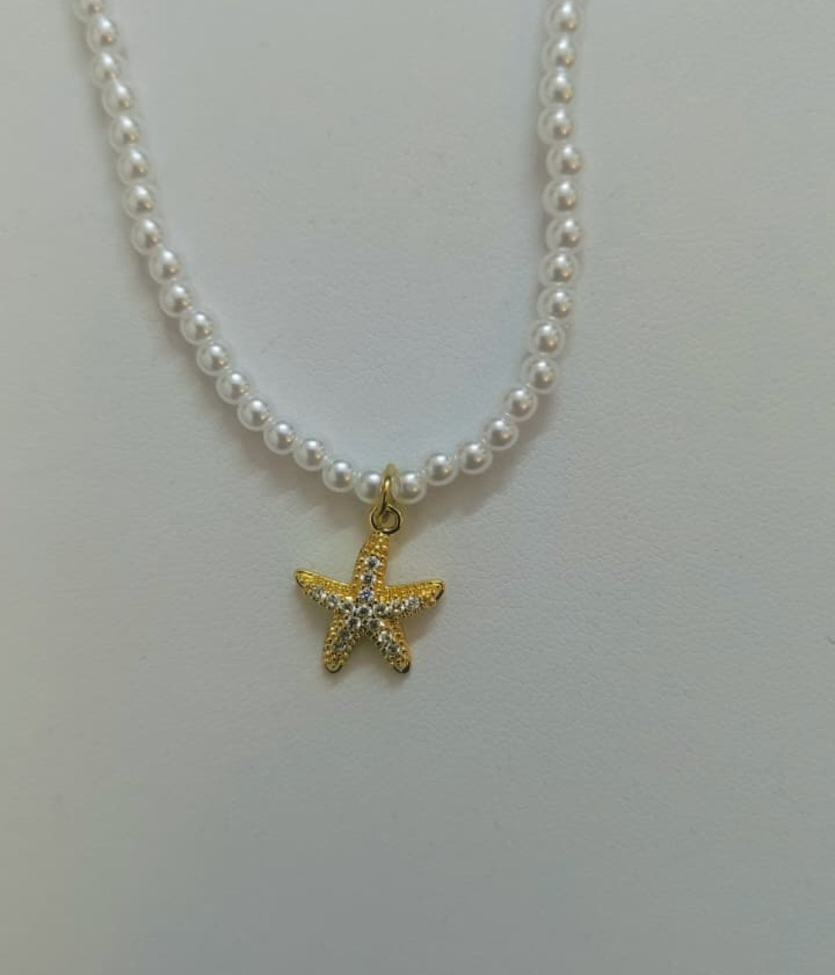 Pearl Necklace with Starfish Pendant