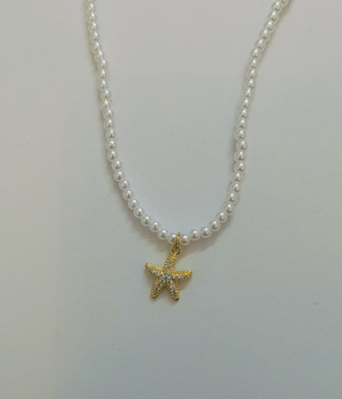 Pearl Necklace with Starfish Pendant