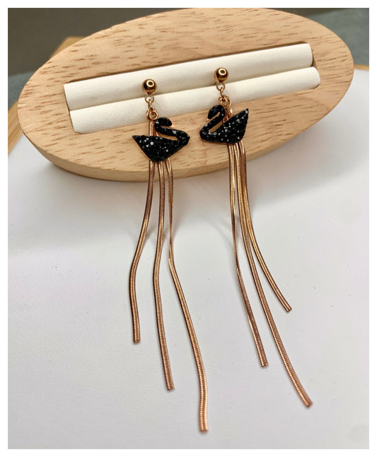 Black Swan Long Earrings